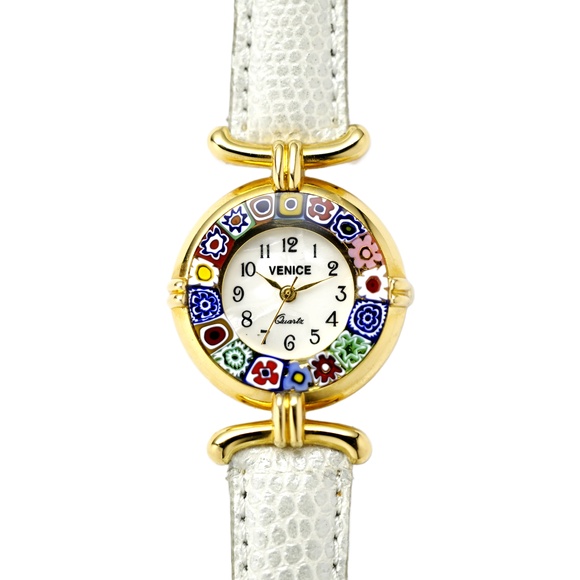 Venice Murano Glass 18k Gold Plated Vintage Quartz Ladies Watch 27mm main image 4